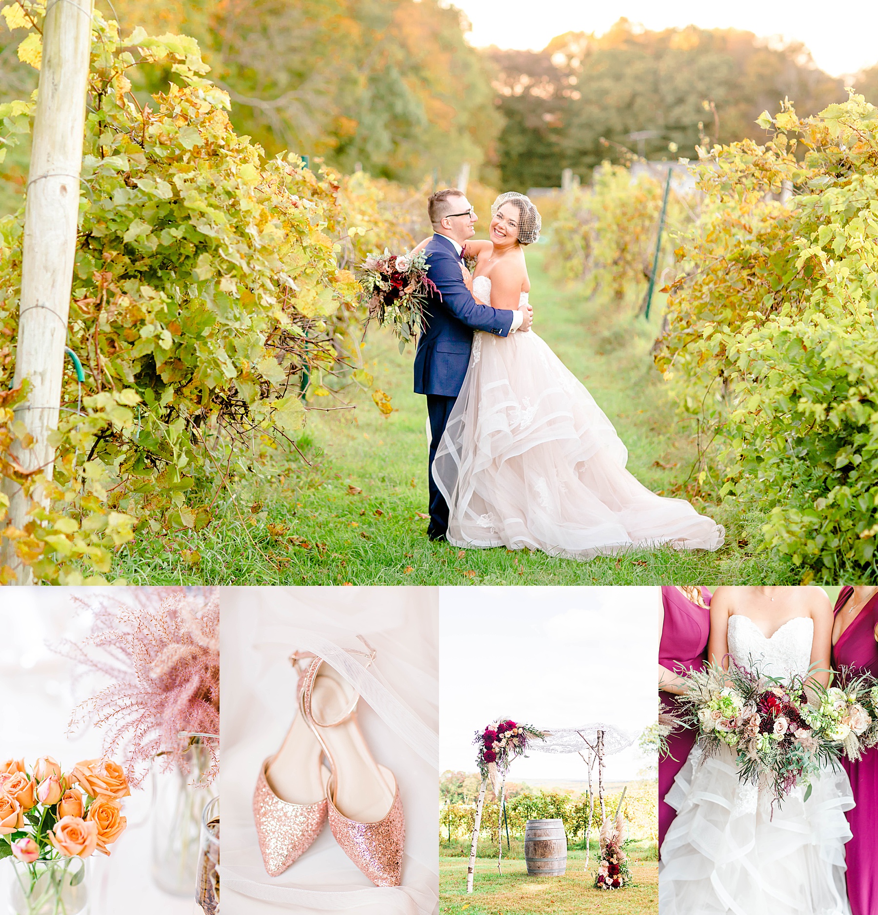 Alizah and Mike's fall wedding day at Priam Vineyards was so beautiful with such gorgeous details!